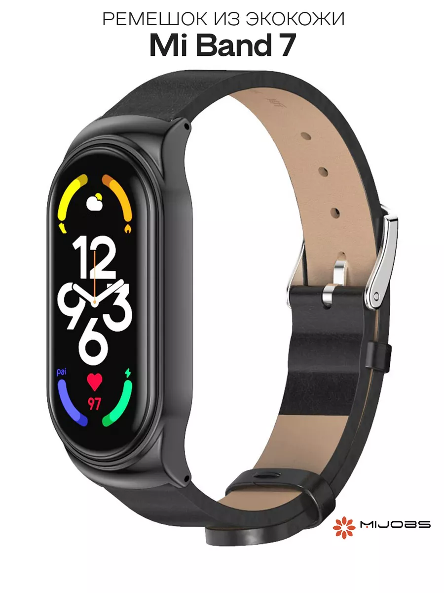 Кожаный ремешок на Xiaomi Mi Band 7