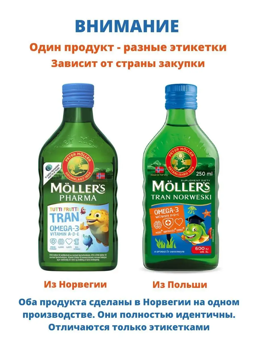 Рыбий жир Moller жидкость мл со вкусом лимона - купить с самовывозом в СберМаркет