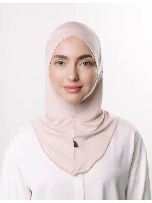 MIRA your hijab Подхиджабник с подбородком с шапочкой нахлест, бежевый, фото 2