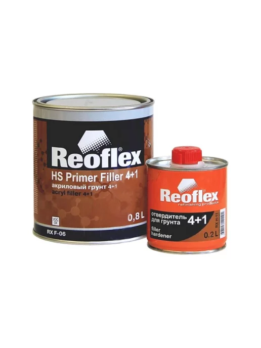 Reoflex RX F-06 4+1 HS Автогрунтовка акриловая (серый) 0,8 + 0,2 л, 200 мл, серый, фото 2