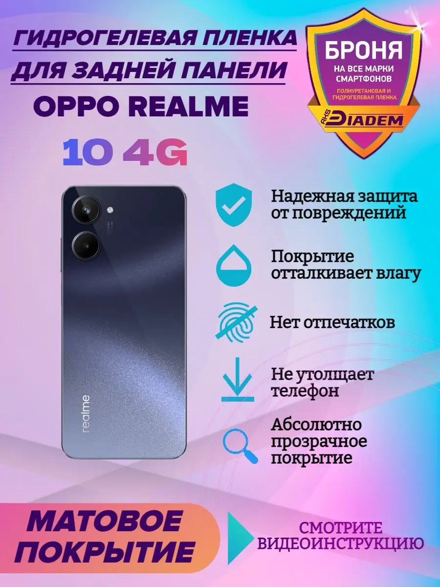 AKSDiadem Защитная бронепленка для крышки Realme 10 4G