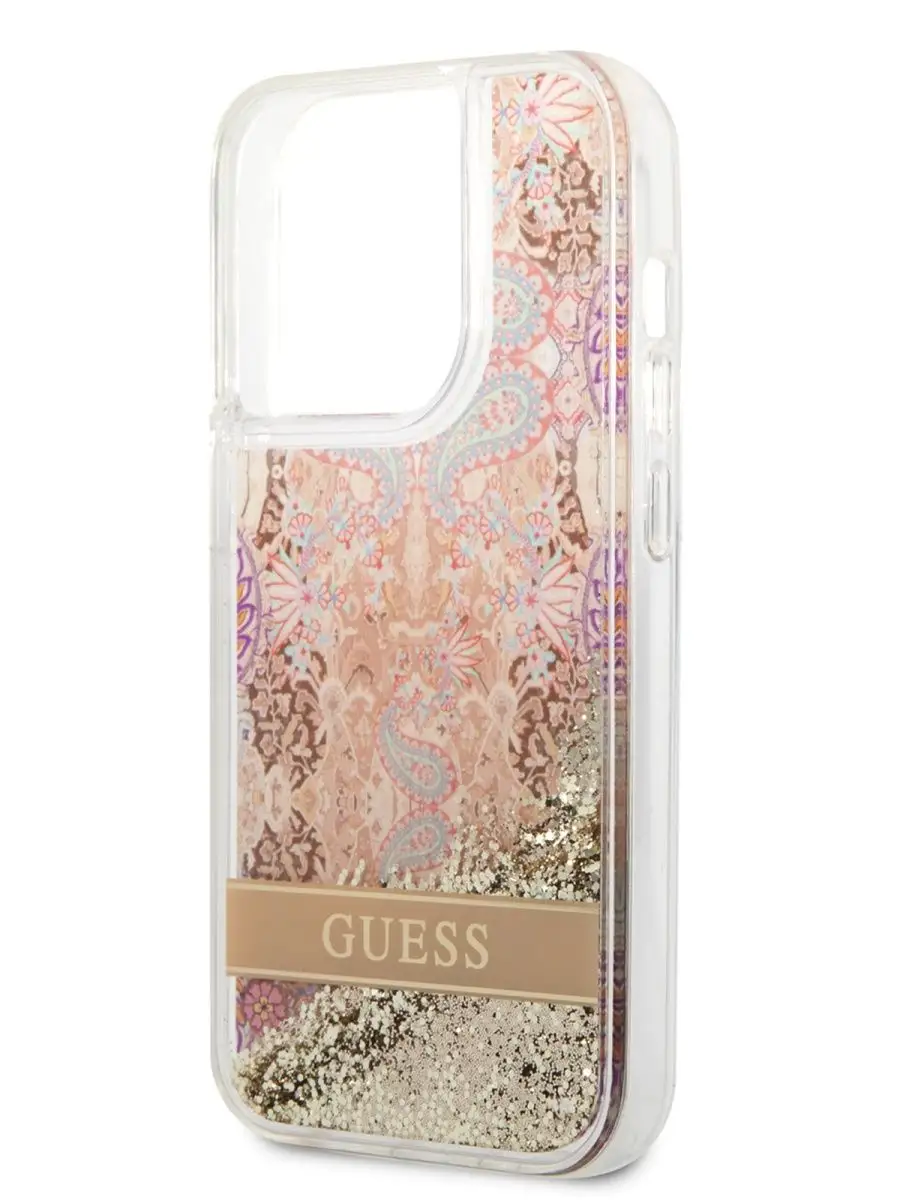 Чехол на iPhone 14 Pro с жидкими блестками Liquid Glitter GUESS 142084230  купить за 1 732 ₽ в интернет-магазине Wildberries