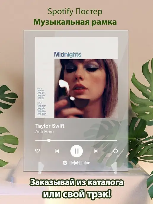 Arthata-spotify постер Спотифай постер Постер Taylor Swift Anti hero Плакат Тейлор Свифт картина