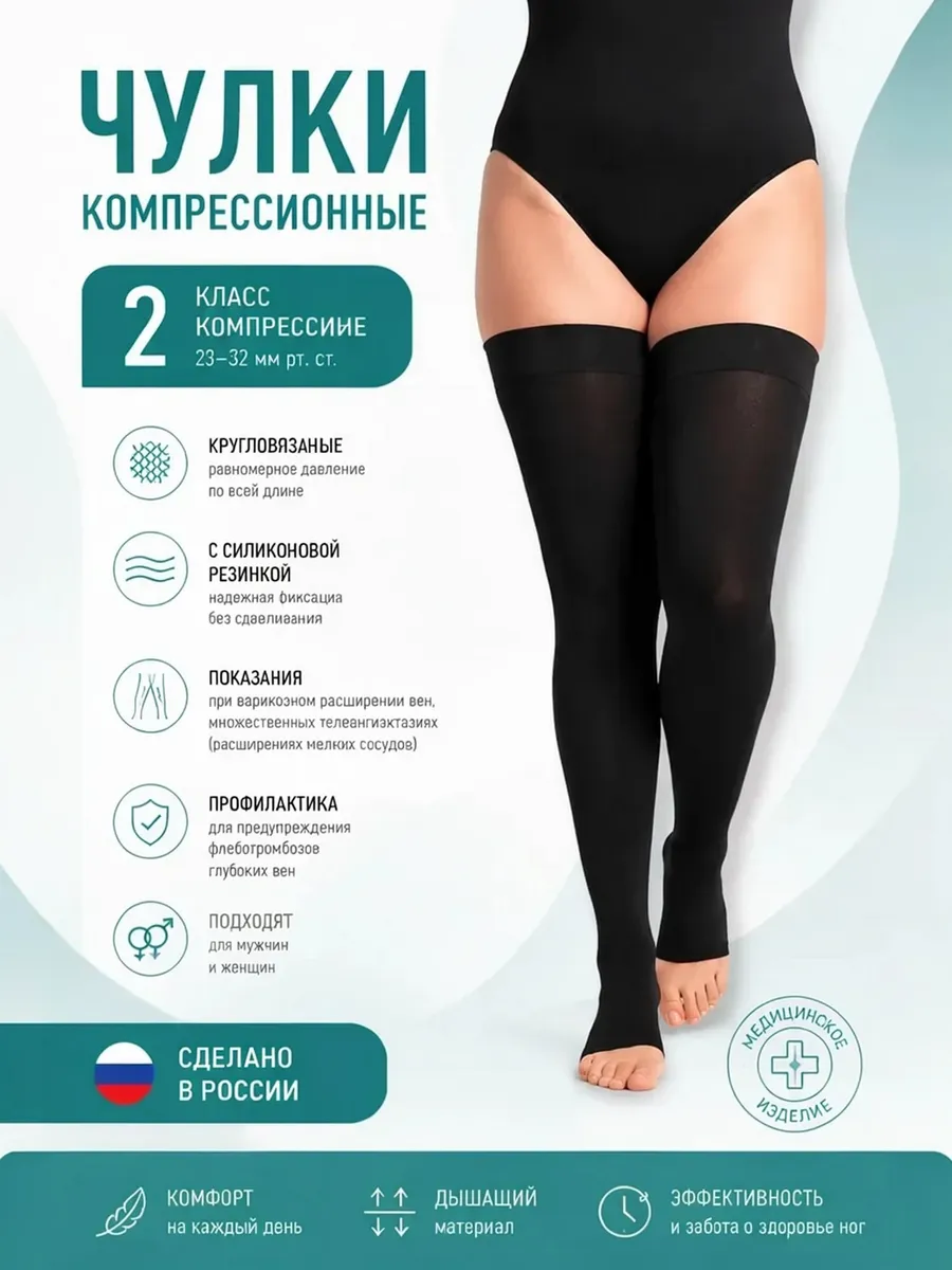 Чулки компрессионные 2 класс компрессии