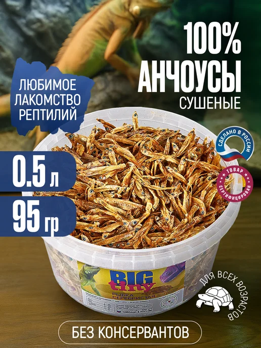 Big Tiny Сушеная рыбка для рептилий анчоусы для черепах, вариант