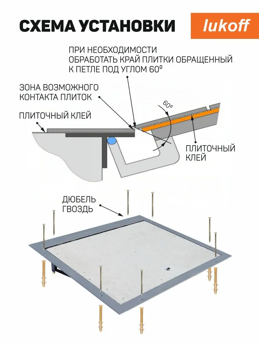 Люк ревизионный напольный под плитку Гарант Стандарт 80х70П Lukoff  142140060 купить за 9 196 ₽ в интернет-магазине Wildberries