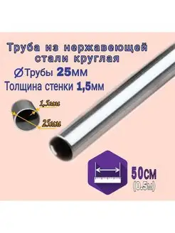 Труба из нержавеющей стали круглая 25мм марки AISI 304 K-R-V 142146519 купить за 416 ₽ в интернет-магазине Wildberries