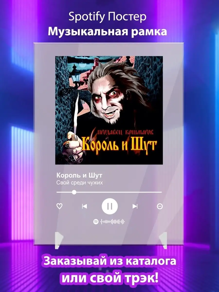 Постер Король и Шут - Свой среди чужих. КиШ карточки Arthata-spotify постер  Спотифай постер 142147281 купить за 480 ₽ в интернет-магазине Wildberries