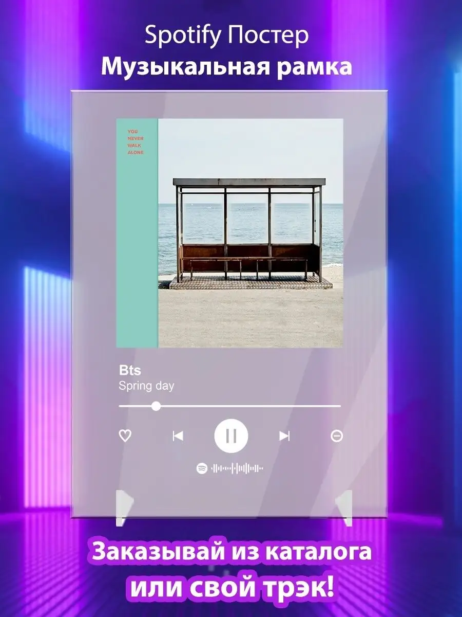 Arthata-spotify постер Спотифай постер Bts Spring day Плакат BTS БТС  картина Спотифай постер