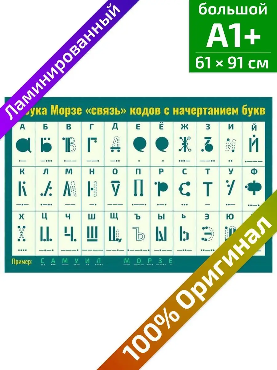 Азбука Морзе связь кодов с начертанием букв плакат 61х91см Квинг 142156319  купить за 792 ₽ в интернет-магазине Wildberries