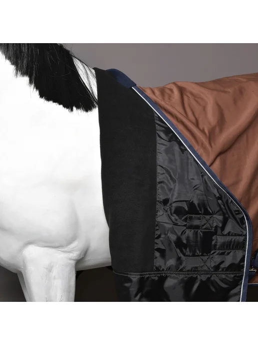 Первая Конная Мануфактура Попона денниковая на флисе FLEECE-LINED (синий), коричневый, фото 2
