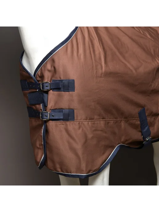 Первая Конная Мануфактура Попона денниковая на флисе FLEECE-LINED (синий), коричневый, фото 3