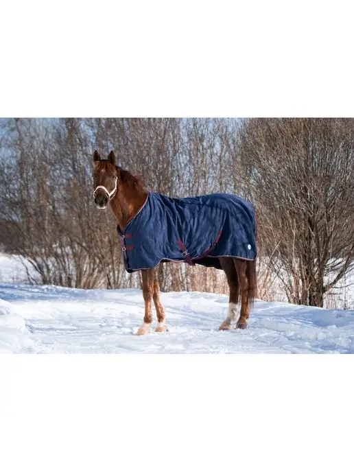 Первая Конная Мануфактура Попона денниковая на флисе FLEECE-LINED (синий), синий, фото 3