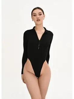 Боди черное с длинным рукавом MS original. Цвет черный. Вид 1.