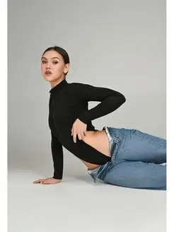 Боди черное с длинным рукавом MS original. Цвет черный. Вид 5.