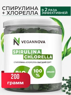 Спирулина и хлорелла в таблетках 200 г VeganNova 142477755 купить за 505 ₽ в интернет-магазине Wildberries