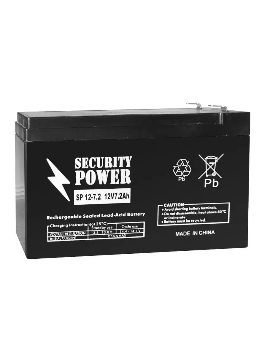 Аккумуляторная батарея SP 12-7,2 F2 12V/7.2Ah Security Power 142544379  купить за 1 509 ₽ в интернет-магазине Wildberries