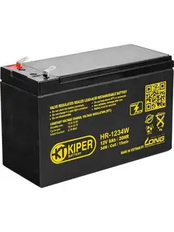 Аккумуляторная батарея Kiper HR-1234W F2 12V/9Ah Kiper Power 142546925 купить за 2 740 ₽ в интернет-магазине Wildberries