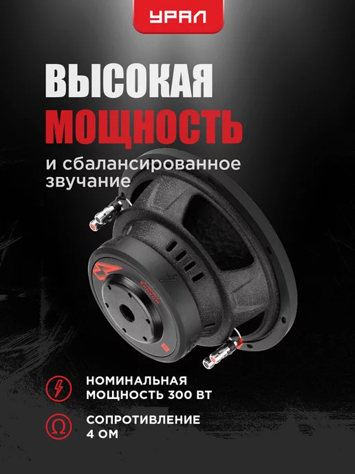 URAL Сабвуфер 10 дюймов в машину Урал Молния 10, вариант, фото 3