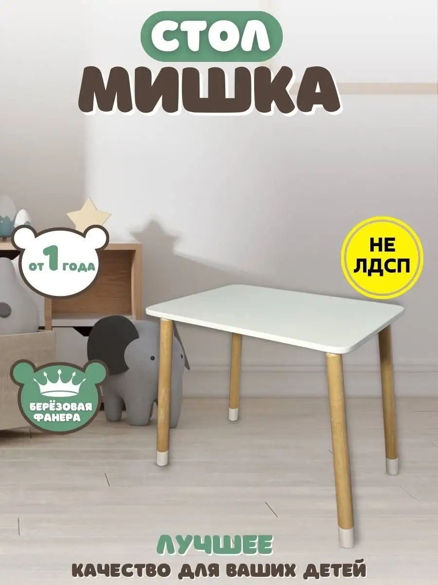 Стол детский для игр и творчества Мишка Panda Kids 142652199 купить за 2  128 ₽ в интернет-магазине Wildberries