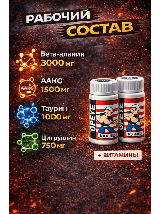 Popeye Supplements Предтренировочный комплекс POPEYE 12х100ml Цитрусовый микс, вариант, фото 5