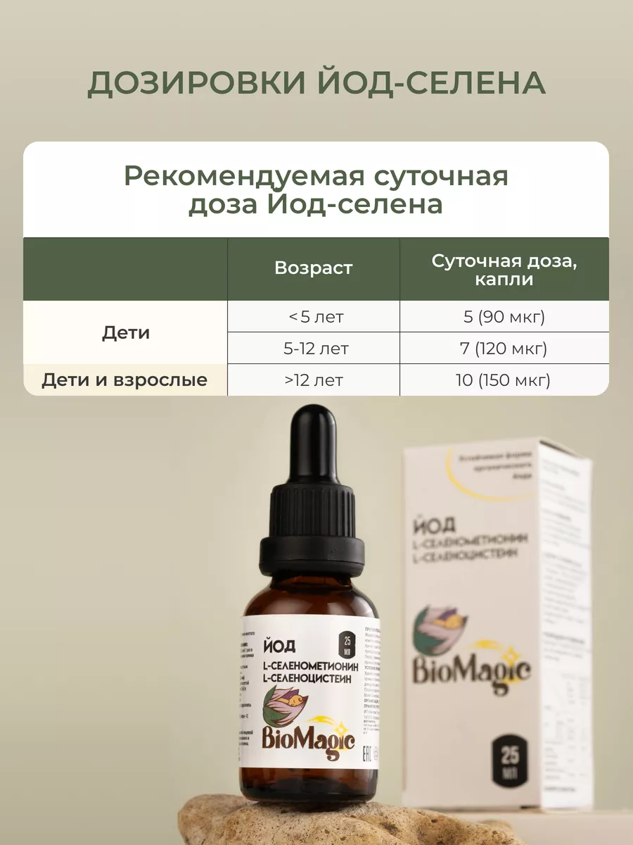 Йод-селен жидкий, 25 мл BioMagic 142723498 купить в интернет-магазине  Wildberries