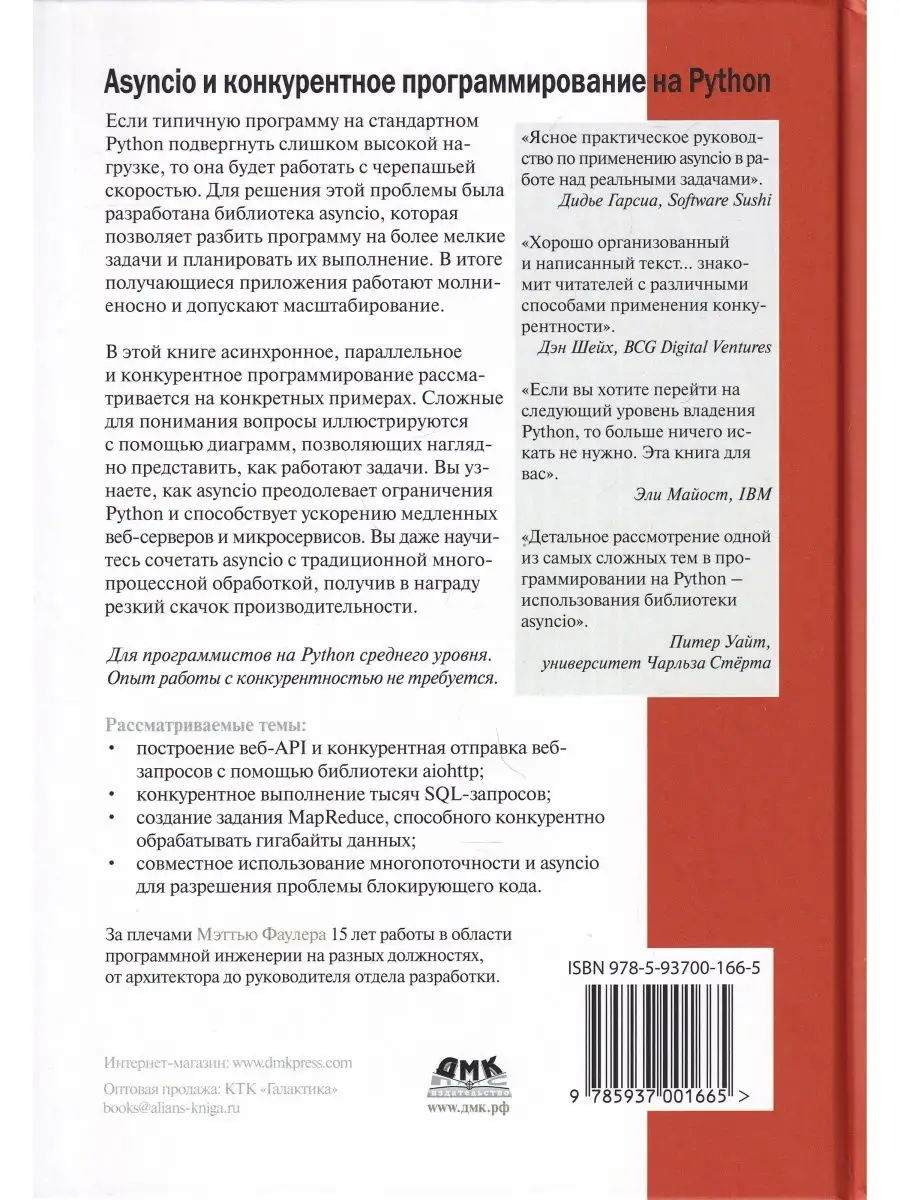 Asyncio и конкурентное программирование на Python ДМК Пресс 142746701  купить в интернет-магазине Wildberries