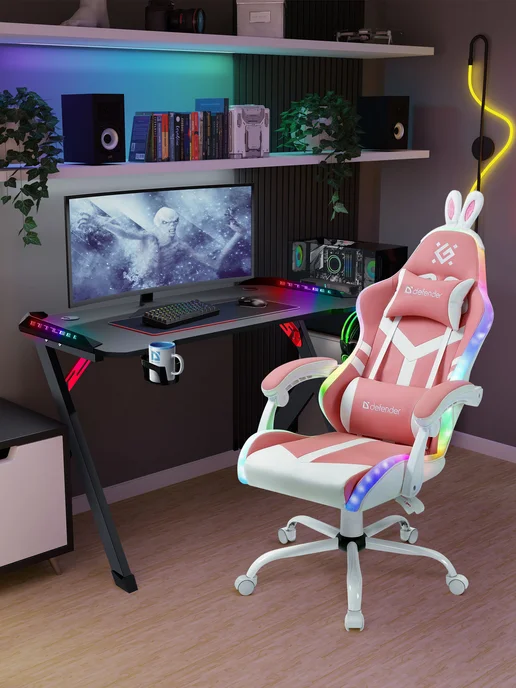 DEFENDER Компьютерный стол игровой RGB,держ круж.+гарн, вариант, фото 2