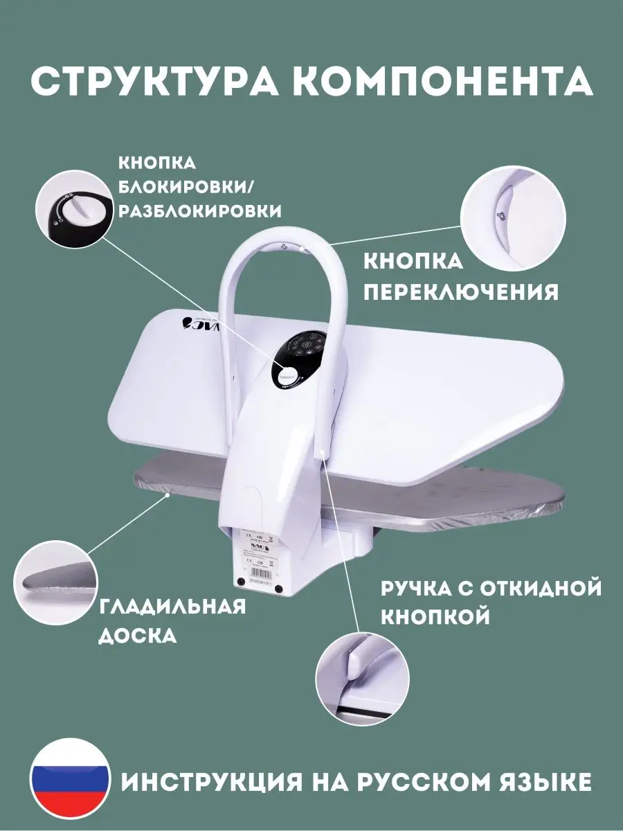 Паровой - гладильный пресс отпариватель напольный с доской NAC intelligent  technology 142830016 купить за 46 736 ₽ в интернет-магазине Wildberries