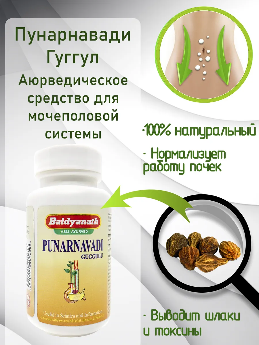 Пунарнавади Гуггул (Punarnavadi Guggul), 80таб