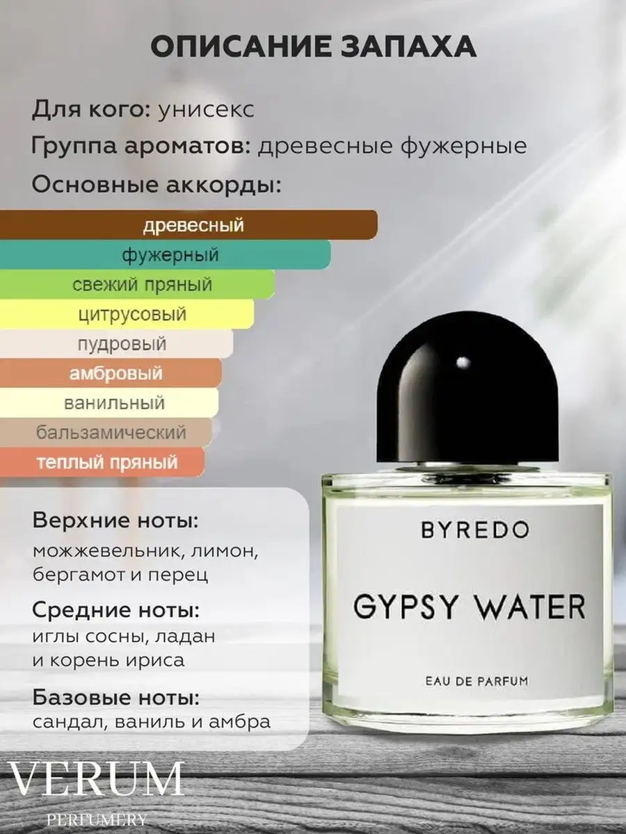 Распив отливант оригинальных духов Byredo Gypsy Water VERUM PERFUMERY  142882990 купить за 150 ₽ в интернет-магазине Wildberries