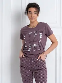 Пижама с бриджами большие размеры SAMAЯ 142884487 купить за 774 ₽ в интернет-магазине Wildberries