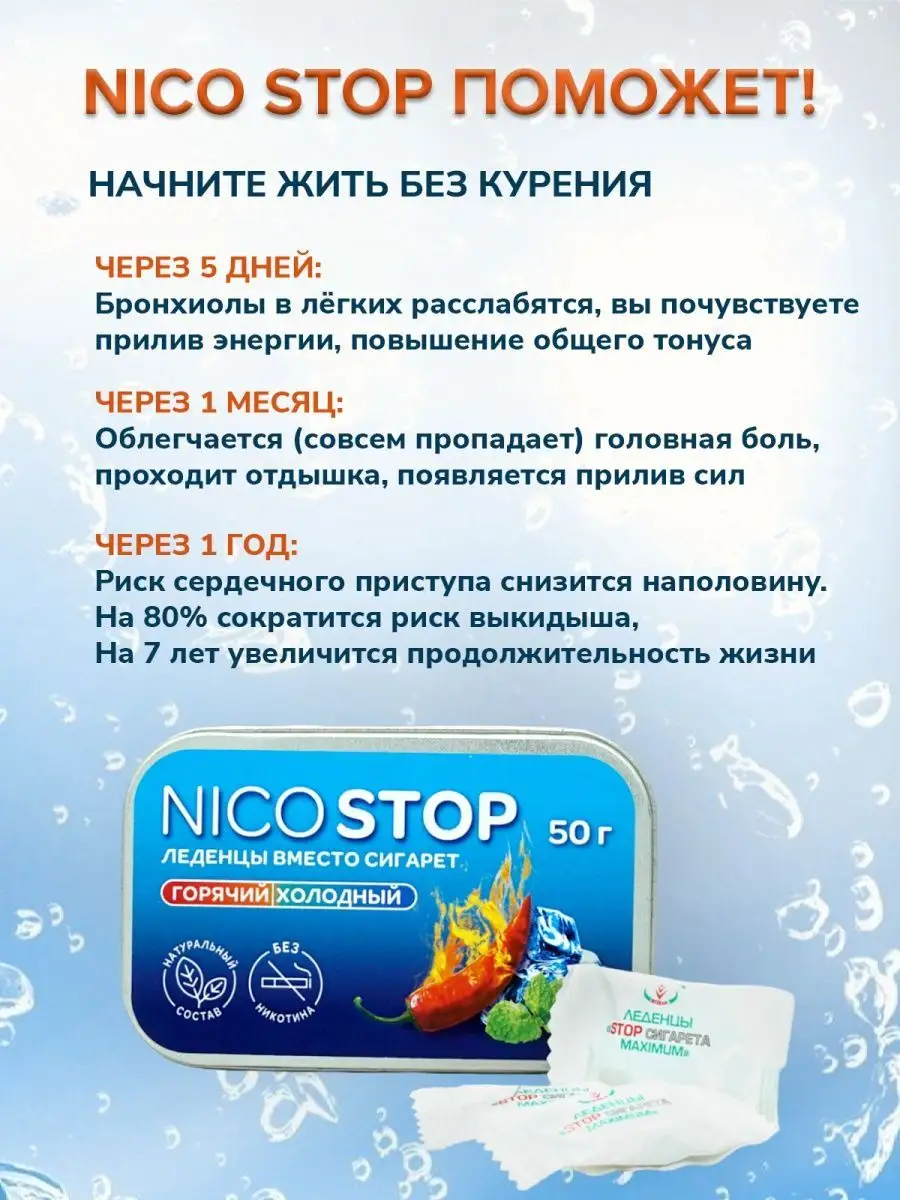 Леденцы от курения Nico Stop легкий способ бросить курить НПО Вулкан  142907550 купить в интернет-магазине Wildberries