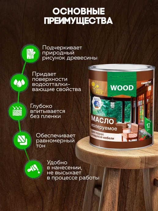 Farbitex Масло для дерева 0,45 л, 450 мл, фото 4