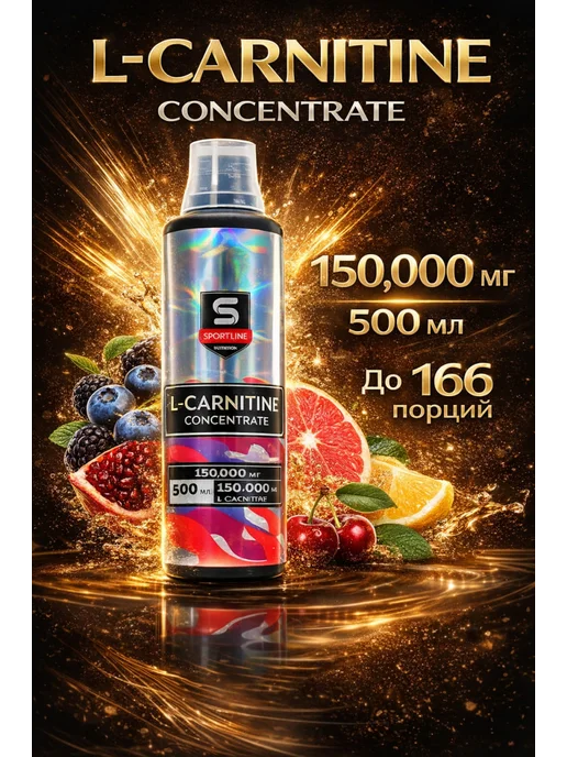 SportLine Nutrition L карнитин жиросжигатель спортивный 500мл вкус вишня, 500 мл, фото 2