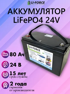 Тяговый аккумулятор LiFePO4 24В 80Ah АКБ для лодок (8s 1p) Li-Force 143004624 купить за 59 374 ₽ в интернет-магазине Wildberries