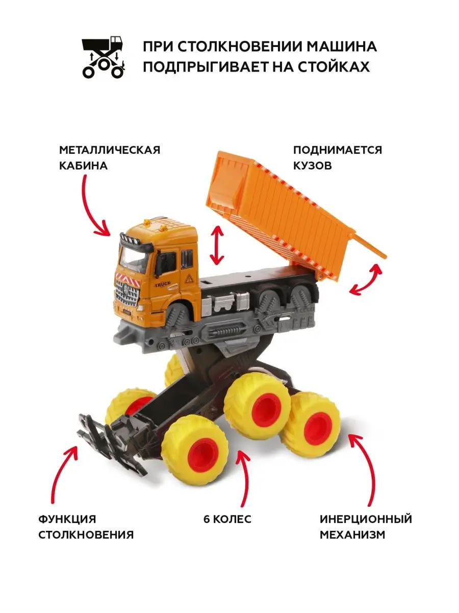 Машинка инерционная спецтехника Монстр трак Самосвал Пламенный мотор  143019401 купить за 1 151 ₽ в интернет-магазине Wildberries