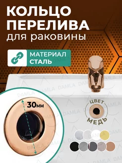 Кольцо перелива раковины DAMLA 143053225 купить за 247 ₽ в интернет-магазине Wildberries