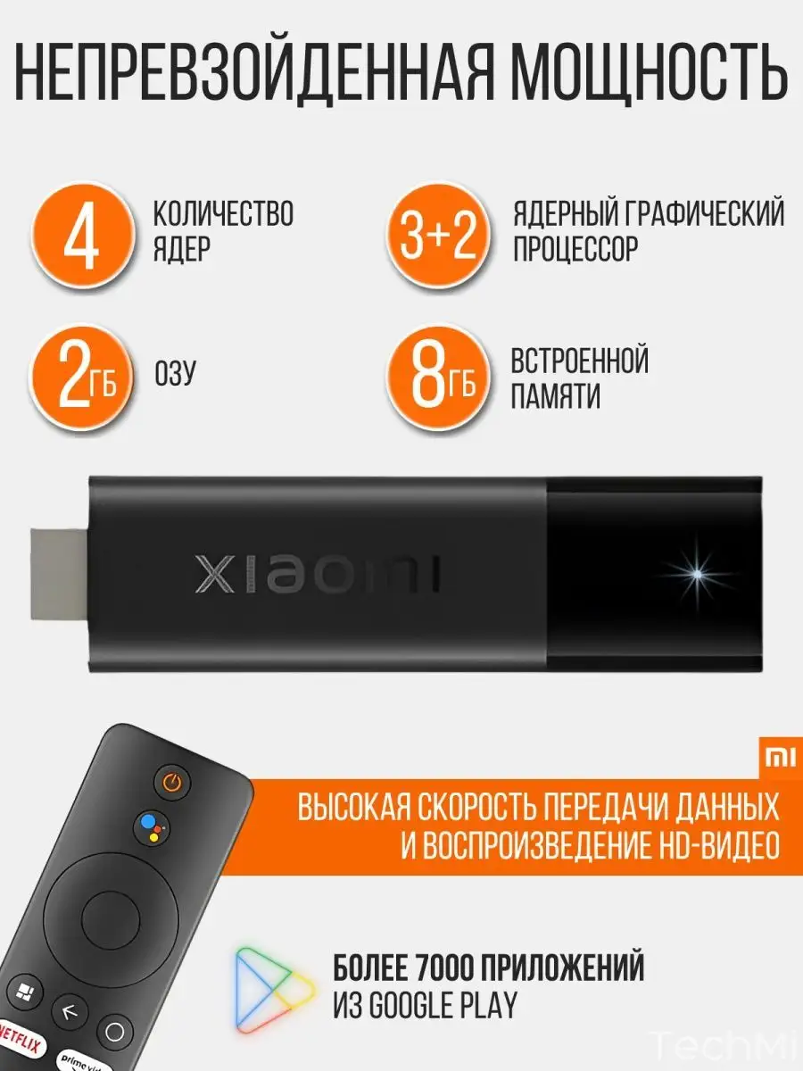 Купить Медиаплеер Xiaomi Mi TV Stick 4K EU в интернет-магазине DNS