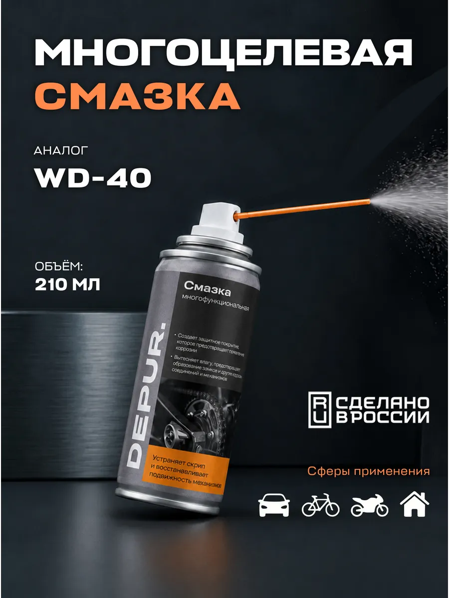 Смазка многоцелевая проникающая для автомобиля (WD-40)