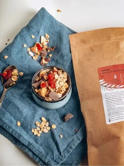 Sweet Breakfast Гранола Мюсли Вишня шоколад Без сахара, вариант, фото 3