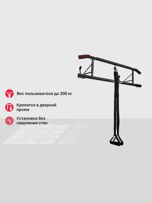 Unix Fit Турник 120P в проем, без сверления стен для дома, черный, фото 3