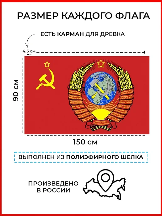 десантник Флаг Рожденный в СССР большой 90*150 уличный двухсторонний, вариант, фото 2