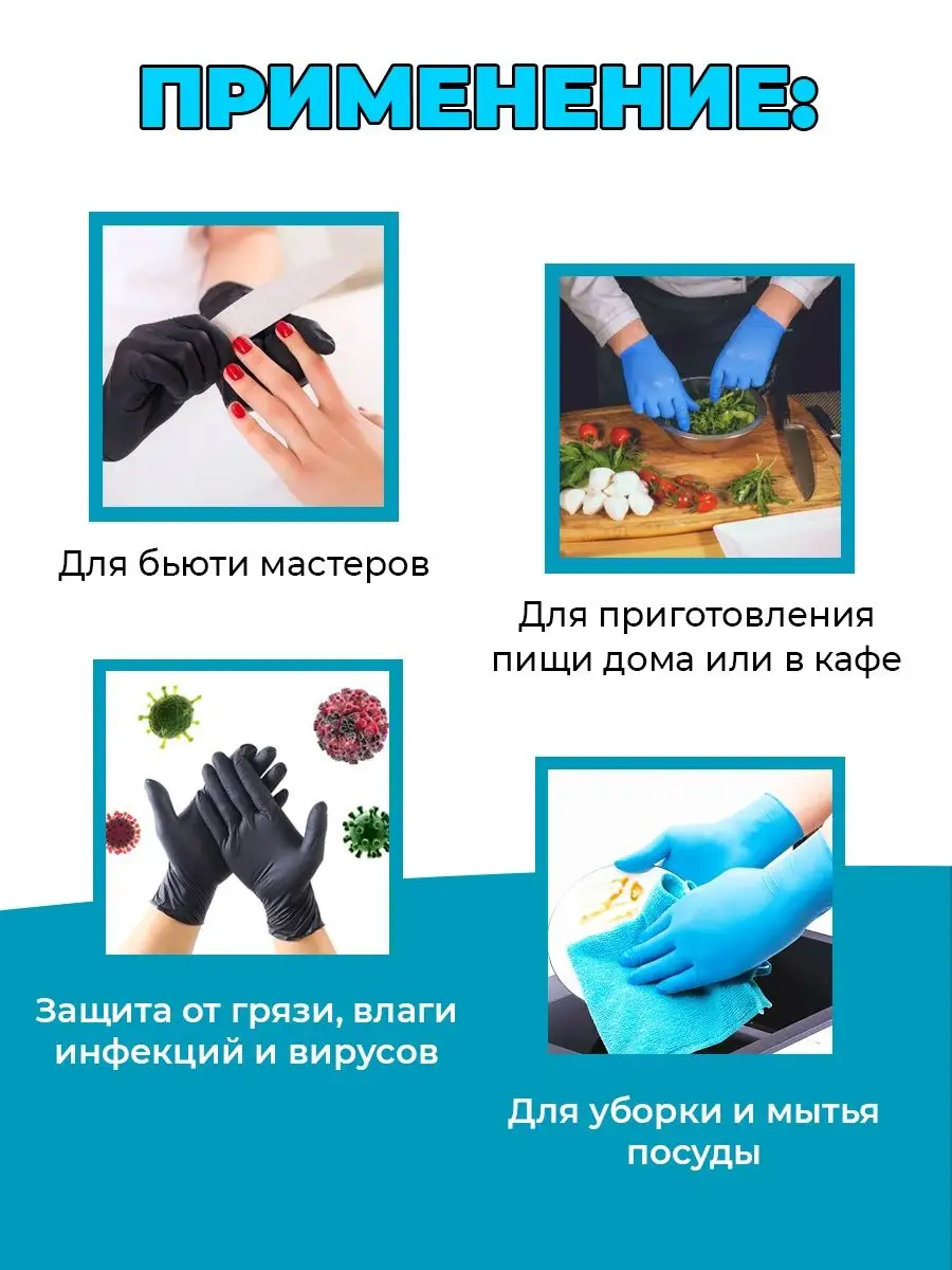 Перчатки нитриловые одноразовые 100 шт 50 пар медицинские Foxy Gloves  143321677 купить в интернет-магазине Wildberries