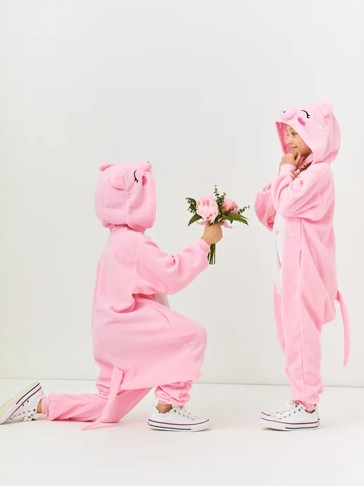 Кигуруми.ру Кигуруми детский Original костюм пижама Свинка, белый, фото 2