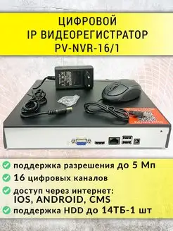 IP видеорегистратор PV-NVR-16/1 PROFVIDEO 143352545 купить за 4 520 ₽ в интернет-магазине Wildberries