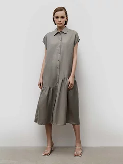 Платье-рубашка длинное лен Baon 143390474 купить за 6 652 ₽ в интернет-магазине Wildberries