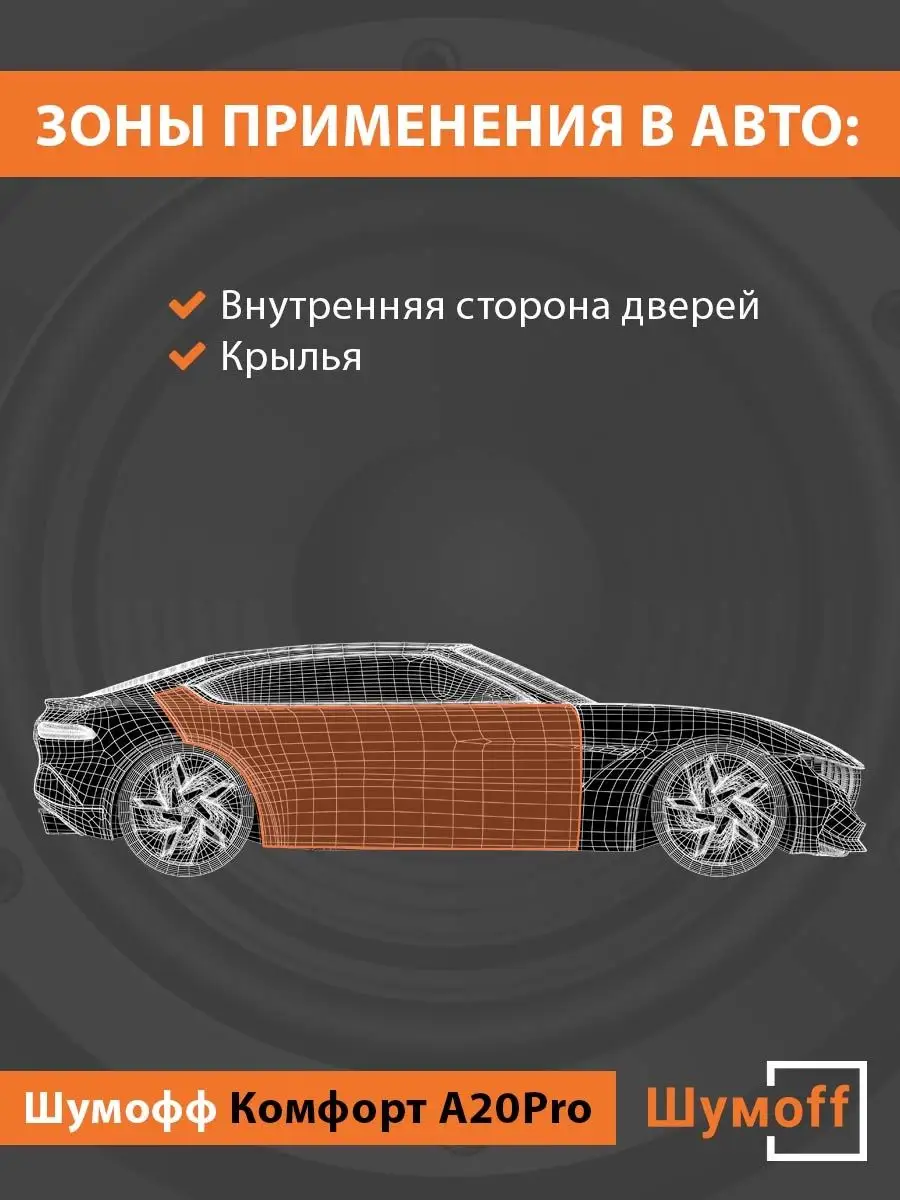 Тепло-звукоизолятор для авто Комфорт А20 PRO Шумофф 143404193 купить за 1  744 ₽ в интернет-магазине Wildberries