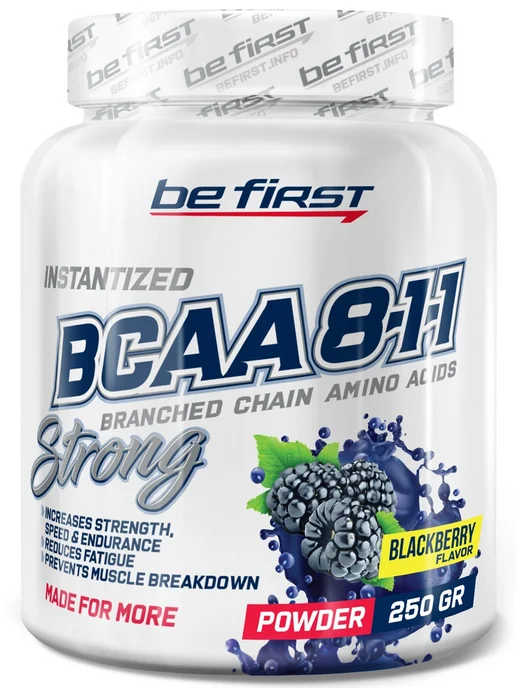Be First BCAA Instantized powder БЦАА 8 1 1 порошок 250 г, Ежевика, 250 г, фото 4