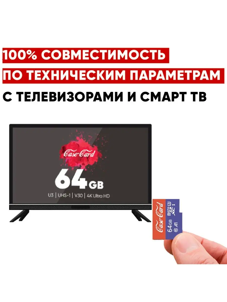 Карта памяти для телевизора Самсунг, LG, Haier, Dexp 64 гб нет бренда  143428441 купить за 870 ₽ в интернет-магазине Wildberries